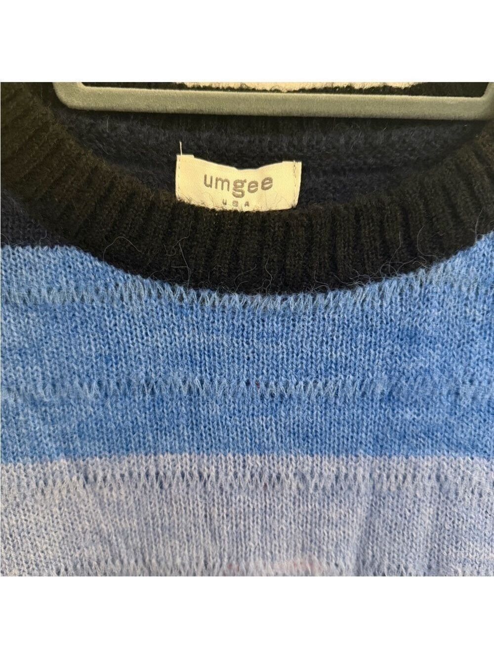 Umgee Blue and Black Striped Sweater - Picture 3 of 5